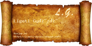 Ligeti Győző névjegykártya